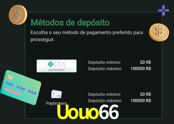 O cassino Uouo66 oferece uma grande variedade de métodos de pagamento